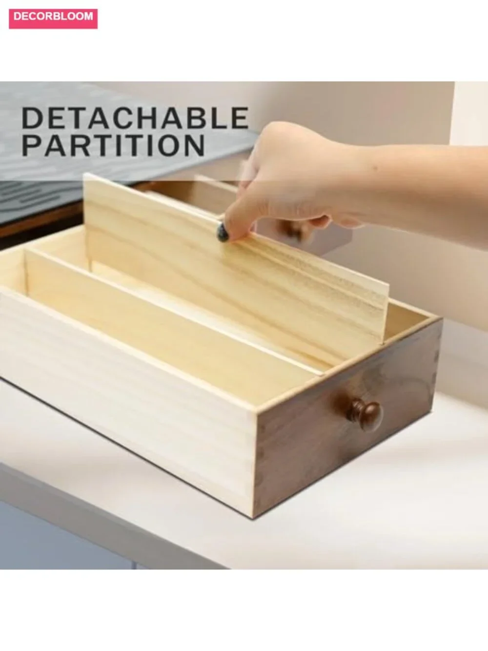 Wooden Coffee Pod Drawer Holder for Counter 30 Pod Capacity with 2 Drawers